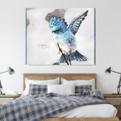 Vogelmodelle: Mountain Bluebird 01-02 Leinwanddruck (Insitu (Schlafzimmer))