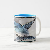 Vogelmodelle: Mountain Bluebird 01-02 Zweifarbige Tasse (VorderseiteRechts)