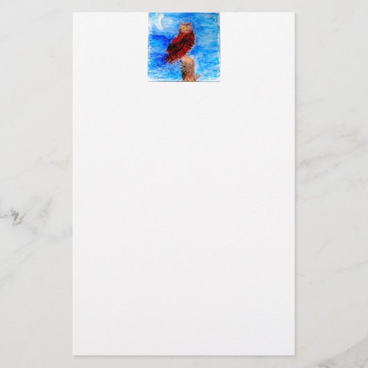 Vogelmoonlight Owl Briefpapier (Vorderseite)