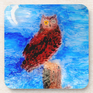 Vogelmoonlight Owl Getränkeuntersetzer