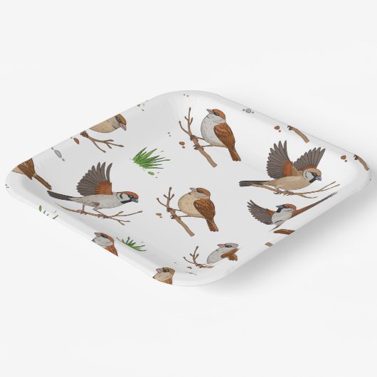 Vogelmotiv (Marokko) Pappteller (Gewinkelt)