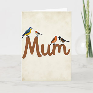 Vogelmotiv zum Muttertag Karte