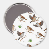 Vogelmuster aus Marokko Magnet (Vorderseite/Rückseite)