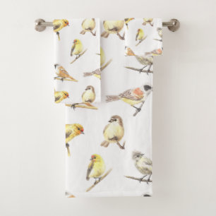 Vogelmuster Badhandtuch Set