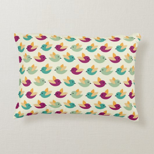 Vogelmuster Dekokissen (Rückseite)