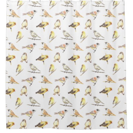 Vogelmuster Duschvorhang (Vorderseite)