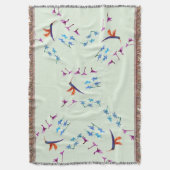 Vogelmuster Flora Hummingbirds Decke (Vorderseite Vertikal)