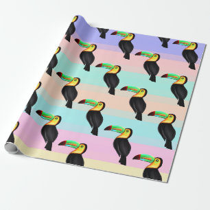 Vogelmuster Gelb und Schwarz Geschenkpapier