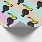 Vogelmuster Gelb und Schwarz Geschenkpapier (Ecke)