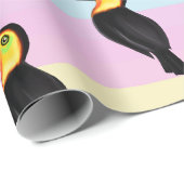 Vogelmuster Gelb und Schwarz Geschenkpapier (Rolleneckpunkt)