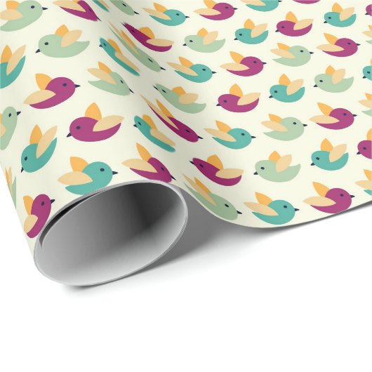 Vogelmuster Geschenkpapier (Rolleneckpunkt)
