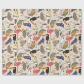 Vogelmuster Geschenkpapier (Flach)