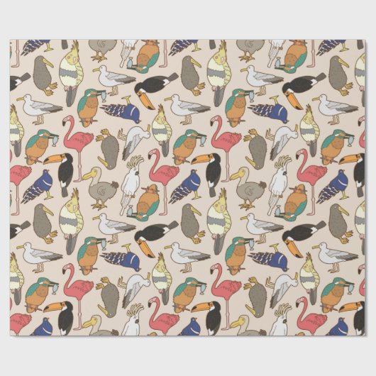 Vogelmuster Geschenkpapier (Flach)