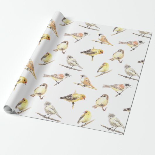 Vogelmuster Geschenkpapier (Ungerollt)