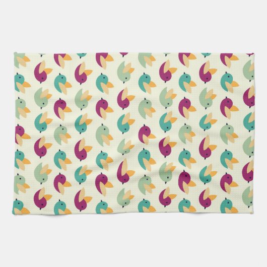 Vogelmuster Geschirrtuch (Horizontal)