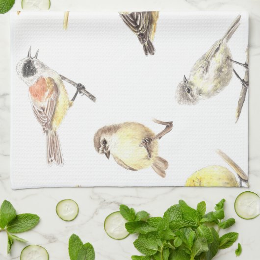 Vogelmuster Geschirrtuch (Gefaltet)