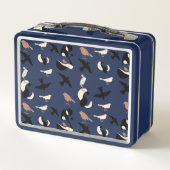 Vogelmuster Metall Brotdose (Rückseite)