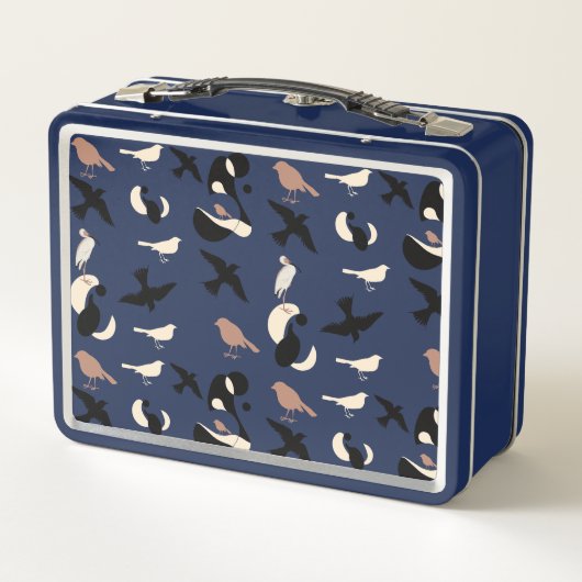 Vogelmuster Metall Brotdose (Rückseite)