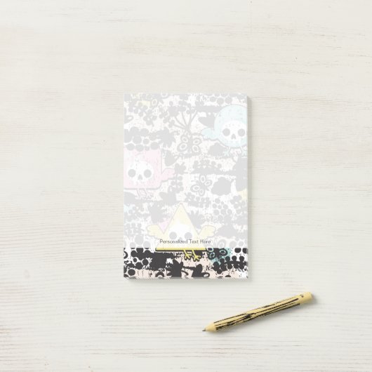 Vogelmuster Post-it Klebezettel (Auf Schreibtisch)