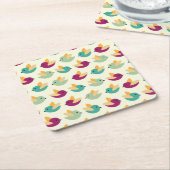 Vogelmuster Rechteckiger Pappuntersetzer (angewinkelt)