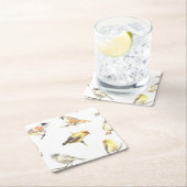 Vogelmuster Rechteckiger Pappuntersetzer (Vor Ort)