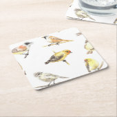 Vogelmuster Rechteckiger Pappuntersetzer (angewinkelt)