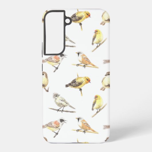 Vogelmuster Samsung Galaxy Hülle (Rückseite)