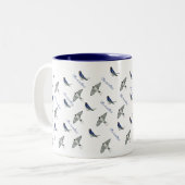 Vogelmuster schlucken zweifarbige tasse (Vorderseite Links)
