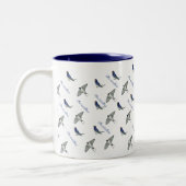 Vogelmuster schlucken zweifarbige tasse (Links)