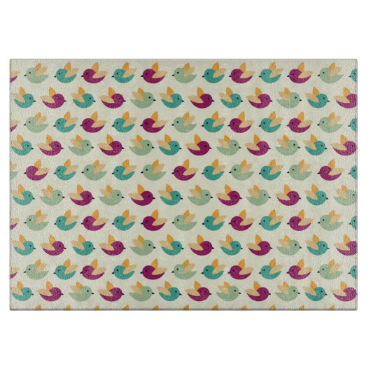 Vogelmuster Schneidebrett (Vorderseite)