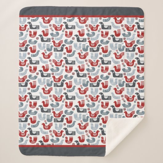 Vogelmuster Sherpadecke (Vorderseite)