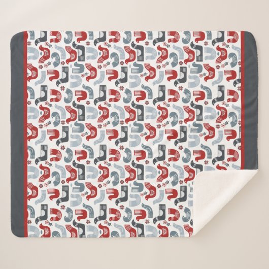 Vogelmuster Sherpadecke (Vorderseite (Horizontal))