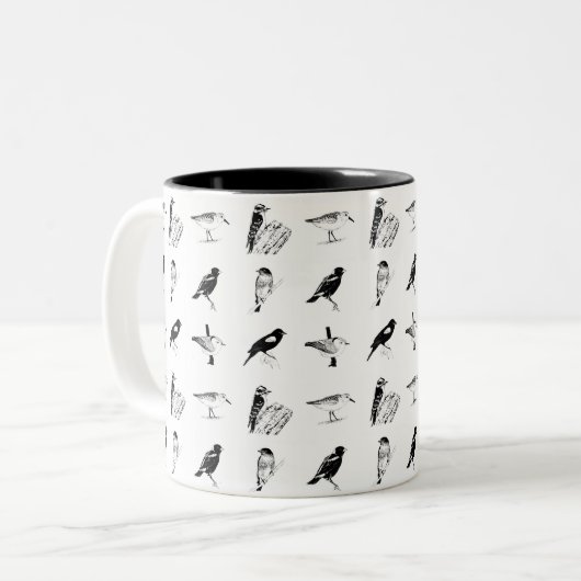 Vogelmuster Tasse (Vorderseite Links)