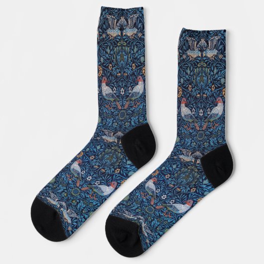 Vögelmuster, William Morris Socken (Linkes Detail)
