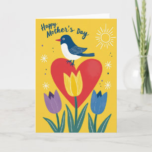 Vogelmuttertags-Blumenkarte Karte