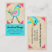 Vogelnaht-Nähwesen Kunsthandwerk Visitenkarte (Vorne/Hinten)