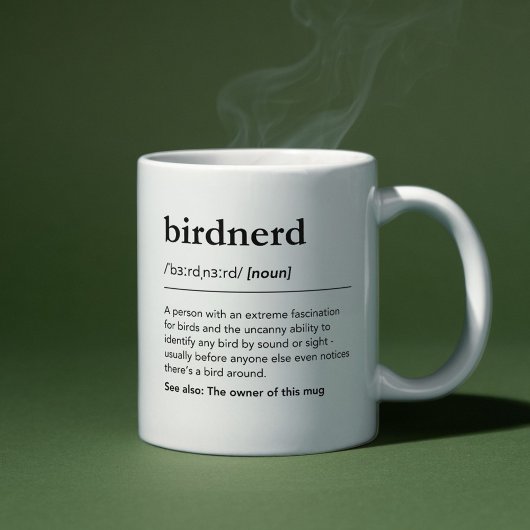 Vogelnerd-Definition Lustiges Vogelbeobachter-Gesc Kaffeetasse