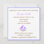 Vogelnest-Babydusche Einladung (Rückseite)