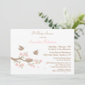 Vogelnest Babydusche Einladung (Stehend Vorderseite)