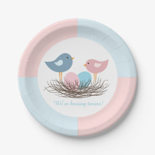 Vogelnest   Babyparty Pappteller