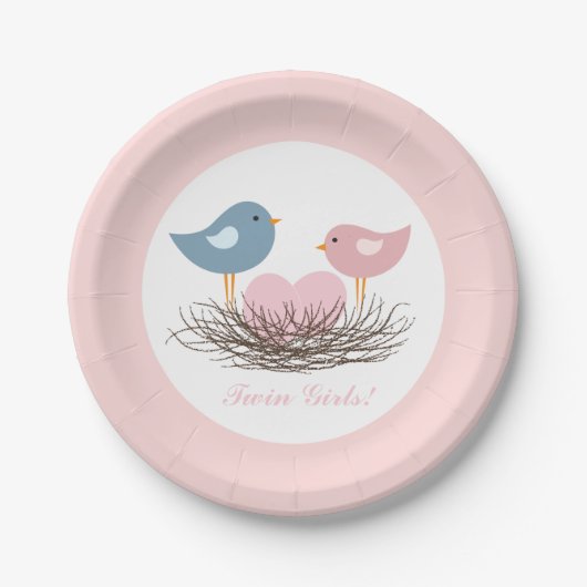 Vogelnest | Babyparty Pappteller (Vorderseite)
