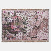 VOGELNEST, BAUM, PINK WEISSE FRÜHSTÜCKSBLUMEN DECKE (Vorderseite)