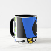 Vogelnest - Blaues Schwarz Tasse (Vorderseite Links)
