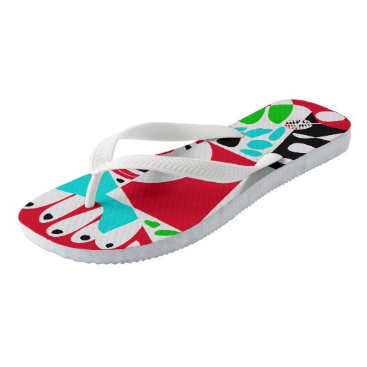 Vogelnest - Crimson Red Gray Badesandalen (Schrägansicht)