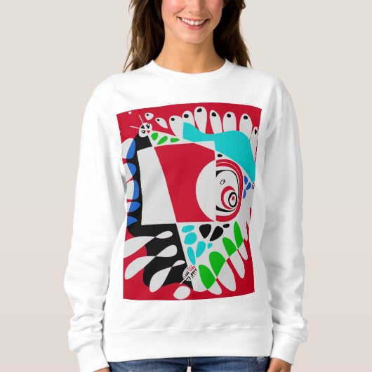 Vogelnest - Crimson Red Gray Sweatshirt (Vorderseite)