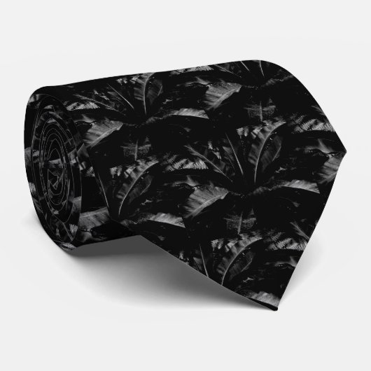 Vogelnest Fern Necktie - Schwarz Krawatte (Gerollt)