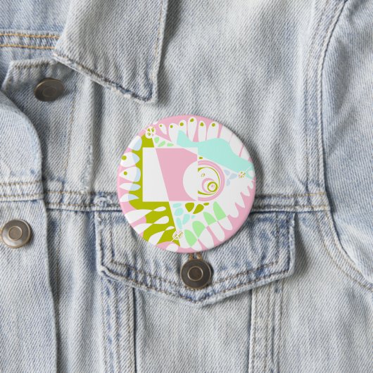 Vogelnest - Flamingo Pink White Button (Beispiel)