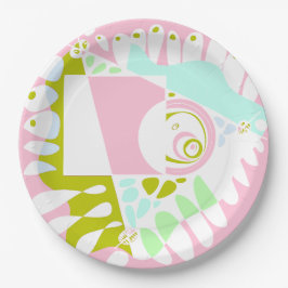 Vogelnest - Flamingo Pink White Pappteller