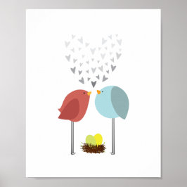 Vogelnest-Liebe. Zehn. Dekor im Kinderzimmer. Poster