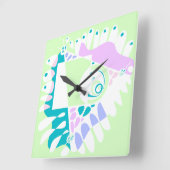 Vogelnest - Minzwein Quadratische Wanduhr (Winkel)